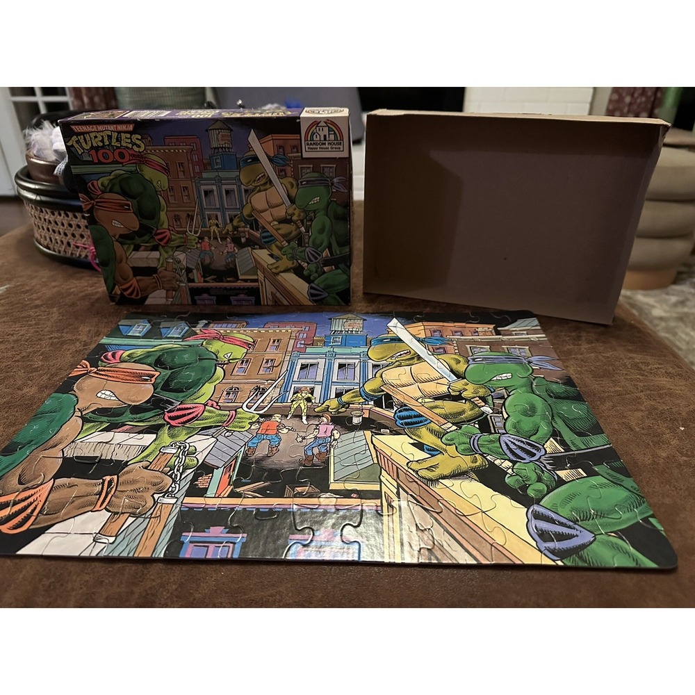 1987 Teenage Mutant Ninja Turtle TMNT Rooftop Puzzle Random House COMPLETE April